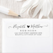 Étiquette d'adresse de retour Mariage de script mo (En situation)