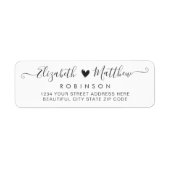 Étiquette d'adresse de retour Mariage de script mo (Devant)