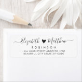 Étiquette d'adresse de retour Mariage de script mo (En situation)