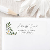 Étiquette d'adresse de retour Mariage élégant et s (En situation)