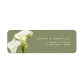 Étiquette d'adresse de retour Mariage lis calla. (Devant)