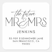 Étiquette d'adresse de retour Mariage moderne (Devant)