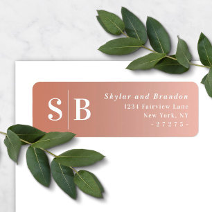 Étiquette d'adresse de retour Mariage Ombre Clay &