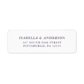 Étiquette d'adresse de retour Mariage violet et bl (Devant)