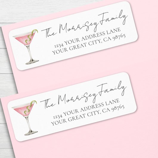 Étiquette d'adresse de retour Martini