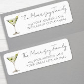 Étiquette d'adresse de retour Martini