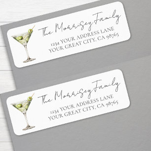 Étiquette d'adresse de retour Martini