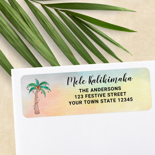 Étiquette d'adresse de retour Mele Kalikimaka