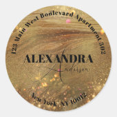 Étiquette d'adresse de retour métal or brillant (Devant)