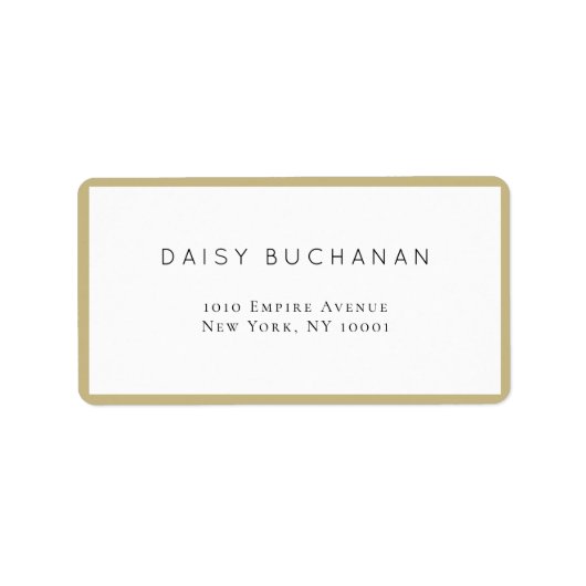 Étiquette d'adresse de retour mini chic or (Devant)