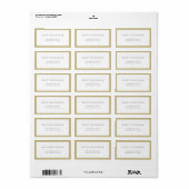 Étiquette d'adresse de retour mini chic or (Feuille entière)