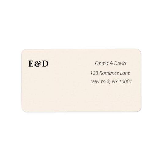 Étiquette d'adresse de retour minimaliste (Devant)