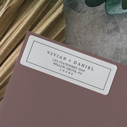 Étiquette d'adresse de retour minimaliste