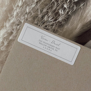 Étiquette d'adresse de retour minimaliste en argen