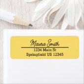 Étiquette d'adresse de retour minimaliste jaune so (En situation)