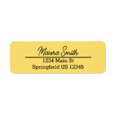 Étiquette d'adresse de retour minimaliste jaune so (Devant)
