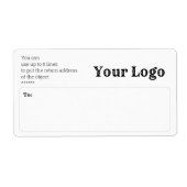 Étiquette d'adresse de retour minimaliste Logo (Devant)