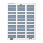 Étiquette d'adresse de retour minimaliste moderne (Feuille entière)