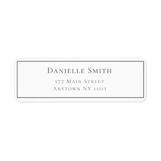 Étiquette d'adresse de retour minimaliste moderne (Devant)