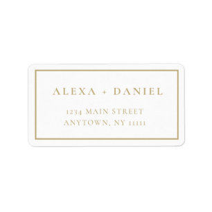 Étiquette d'adresse de retour minimaliste or moder
