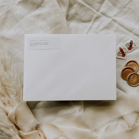 Étiquette d'adresse de retour minimaliste simple