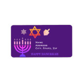 Étiquette d'adresse de retour moderne de Hanukkah (Devant)