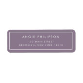 Étiquette d'adresse de retour moderne Lavender Sim (Devant)