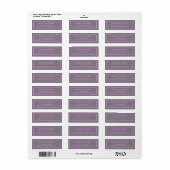 Étiquette d'adresse de retour moderne Lavender Sim (Feuille entière)