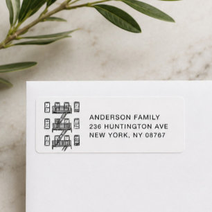 Étiquette d'adresse de retour moderne NYC