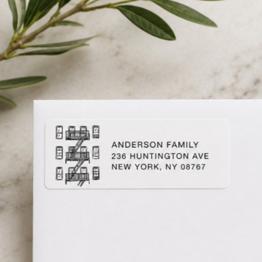 Étiquette d'adresse de retour moderne NYC