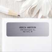 Étiquette d'adresse de retour moderne Silver Grey (En situation)