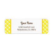 Étiquette d'adresse de retour modifiable en jaune (Devant)