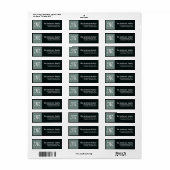Étiquette d'adresse de retour Monogram Turquoise & (Feuille entière)
