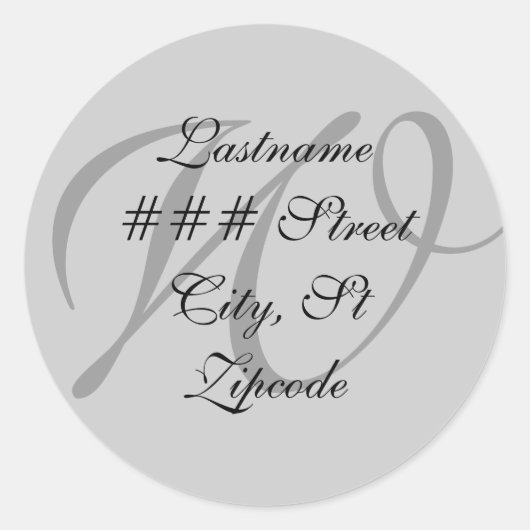 Étiquette d'adresse de retour monogramme (Devant)