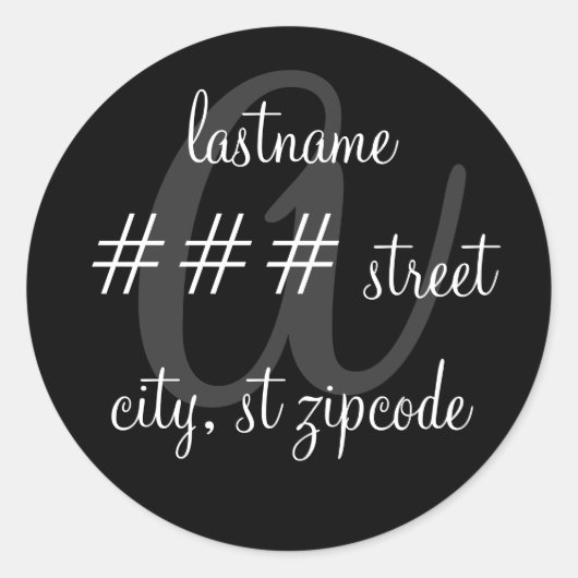 étiquette d'adresse de retour monogramme (Devant)