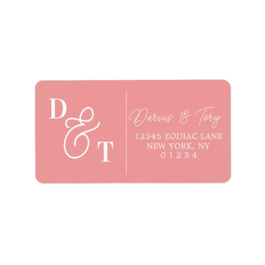 Étiquette d'adresse de retour Monogramme classique (Devant)