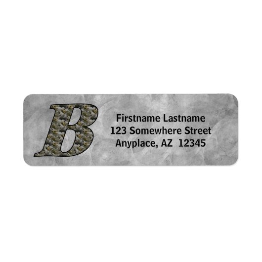 Étiquette d'adresse de retour Monogramme Initiale (Devant)
