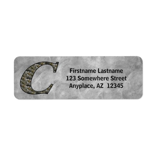 Étiquette d'adresse de retour Monogramme Initiale (Devant)