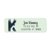 Étiquette d'adresse de retour Monogramme 'K' de Wi (Devant)