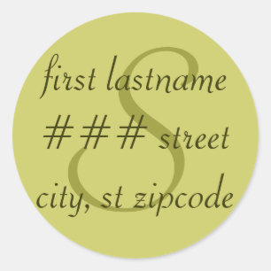 Étiquette d'adresse de retour monogramme "S" - per