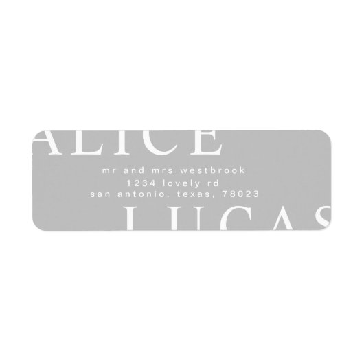 étiquette d'adresse de retour monogramme ultra mod (Devant)