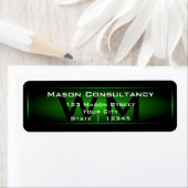 Étiquette d'adresse de retour Monogramme vert (En situation)