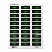 Étiquette d'adresse de retour Monogramme vert (Feuille entière)