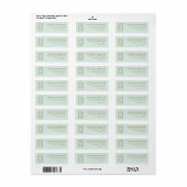 Étiquette d'adresse de retour monogramme vert ment (Feuille entière)