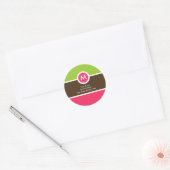 Étiquette d'adresse de retour Monogramme - Vert/Ro (Enveloppe)