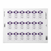 étiquette d'adresse de retour monogramme violet (Feuille entière)