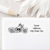 ÉTIQUETTE D'ADRESSE DE RETOUR "MOTORCYCLISTE" (En situation)