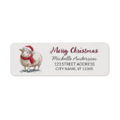 Étiquette d'adresse de retour Mouton Santa Noël jo (Devant)