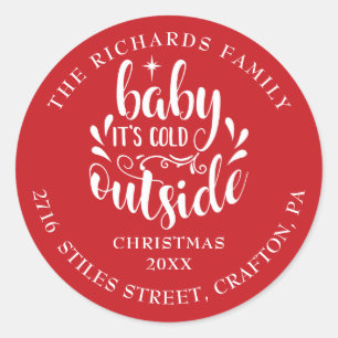 Étiquette d'adresse de retour Noël Bébé Il fait fr