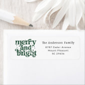 Étiquette d'adresse de retour Noël Merry & Bright (En situation)